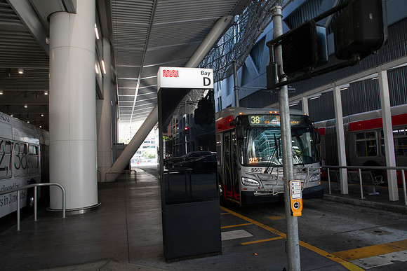 screens at Bay C and Bay D City bus area were out-2