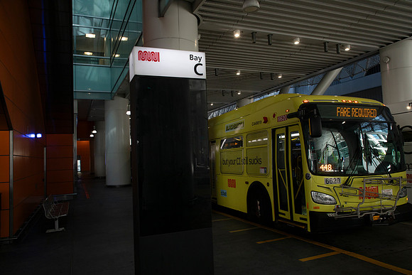 screens at Bay C and Bay D City bus area were out-1